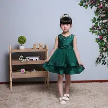 2-слойное платье с фатиновой юбкой для девочек с Винтаж топ с цветочным узором, а также Для летних вечеринок Свадебные венки для принцесс детские платья для детей Одежда для девочек