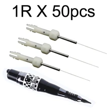 50 pcs Dermograph 1R Original EUA 1 prong Agulha Agulhas biotouch Mosaic Máquina de tatuagem Para A Composição Permanente Da Sobrancelha & Lip