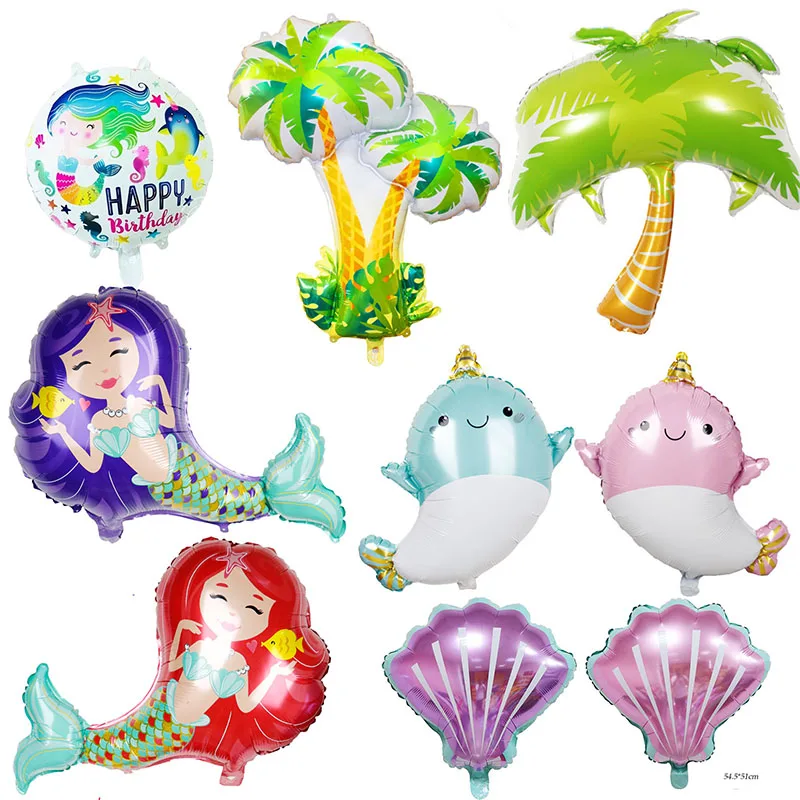 

Little Mermaid Theme Parties Balloons Kids Favor Mermaid Birthday Decorations Baby Shower Summer Sea Beach Party Supplies