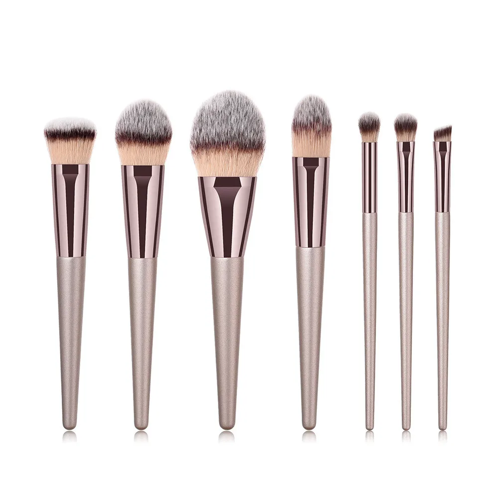 

7PCS Wooden Foundation Cosmetic Eyebrow Eyeshadow Brush Makeup Brush Sets Tool blending power Eyeshadow Contour concealer blush