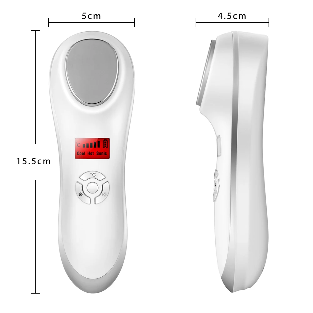 Криотерапия Ультра звуковая вибрация Горячая система охлаждения для разглаживания кожи омоложение кожи Соник горячий и холодный уход за кожей лица красота массажер