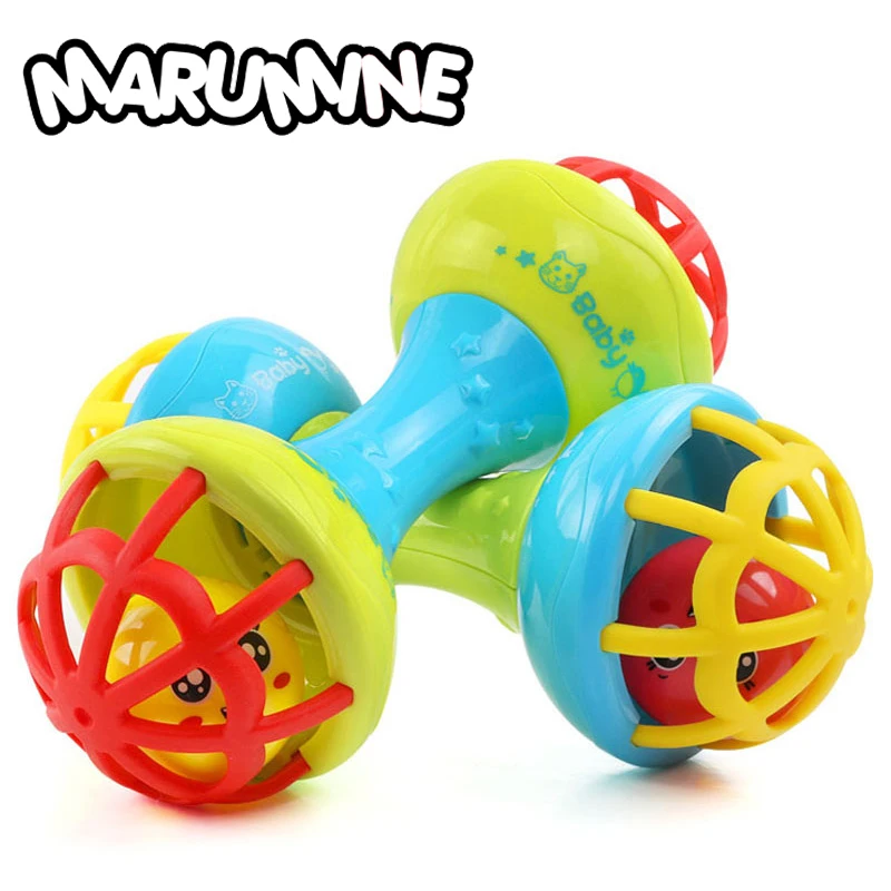 Marumine Baby Plastic Rattles Non toxic Colorful Hand Shaking Bell Toys
