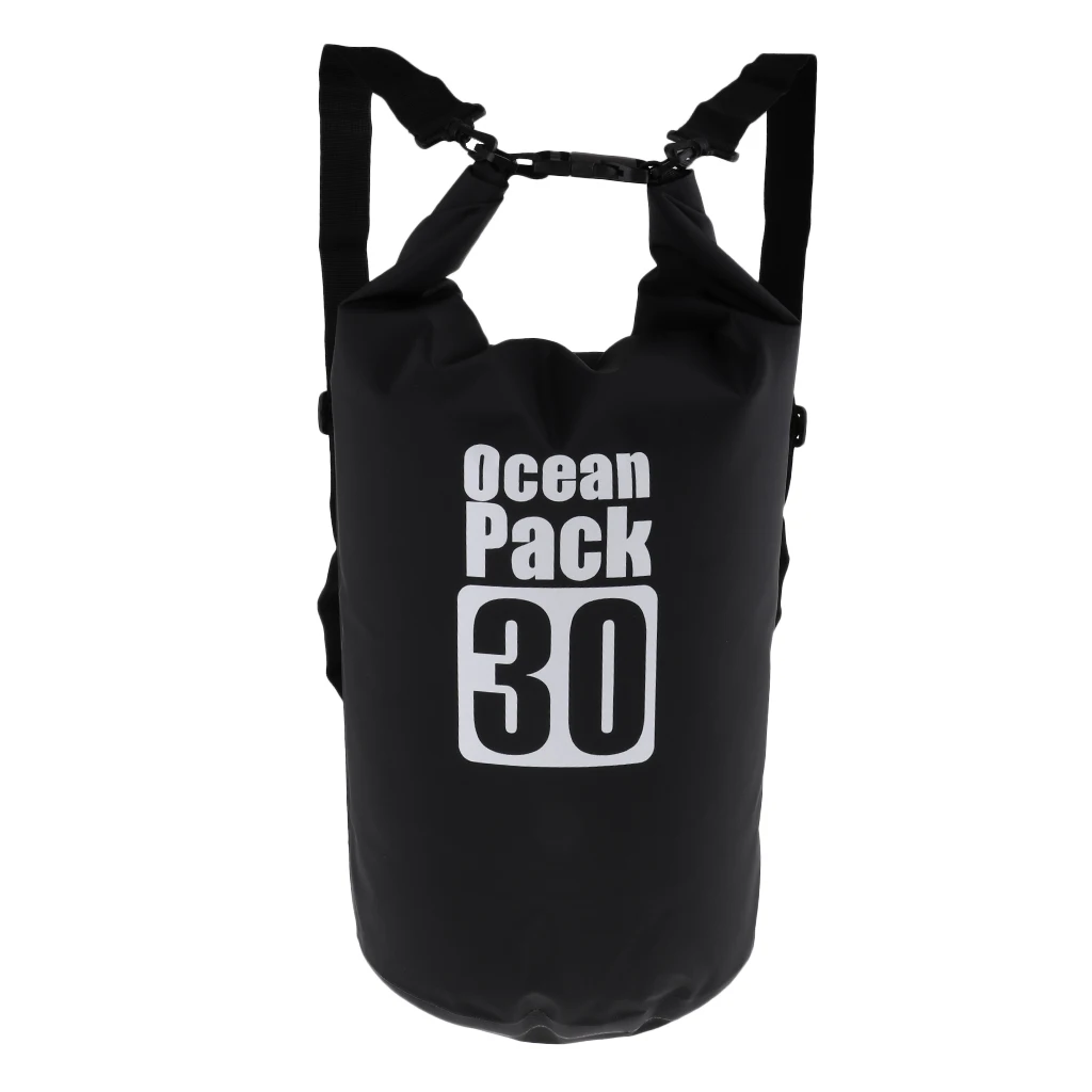 30L Waterproof Dry Bag Roll Top Backpack & Adjustable Shoulder Strap for Kayak Boating Canoeing Rafting Sailing Drifting Fishing