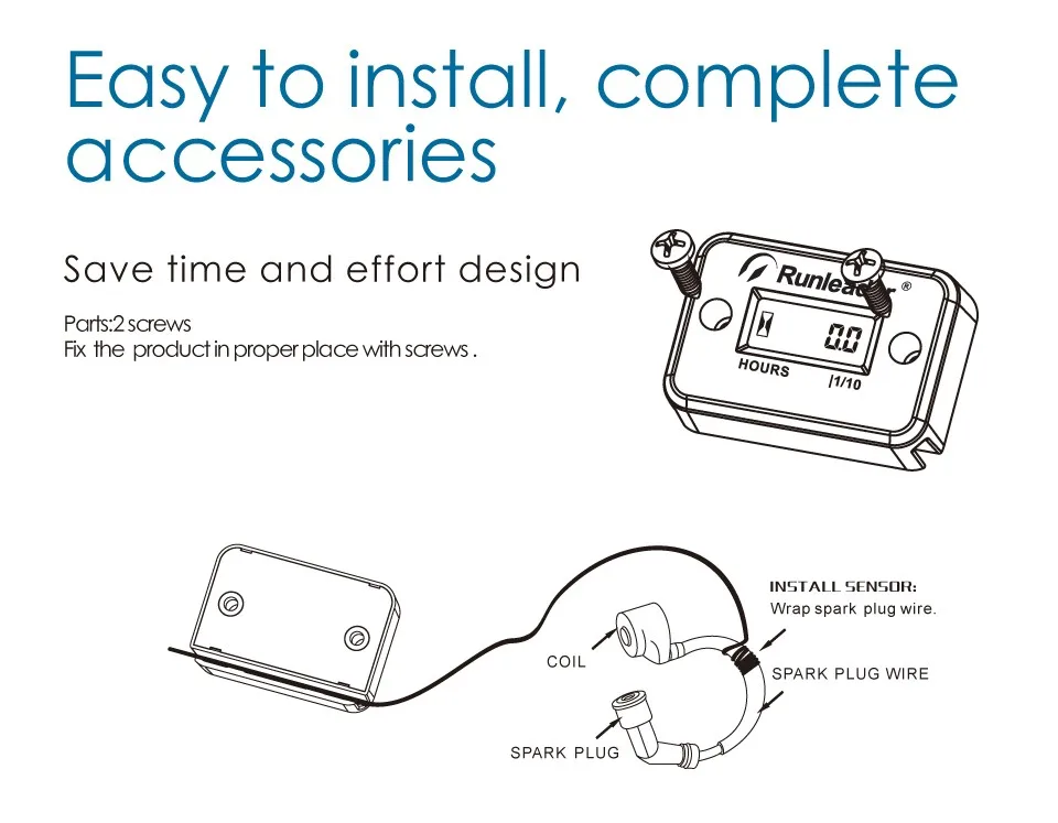 Цифровой гоночный счетчик часов для бензинового двигателя снегохода мотоцикла ямы Байк мотокросса квадроцикл морской RL-HM006