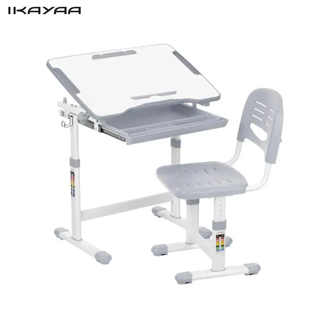 iKayaa Height Adjustable Kids Study Desk Chair Set W/ Paper Roll ... iKayaa Height Adjustable Kids Study Desk Chair Set W/ Paper Roll ...