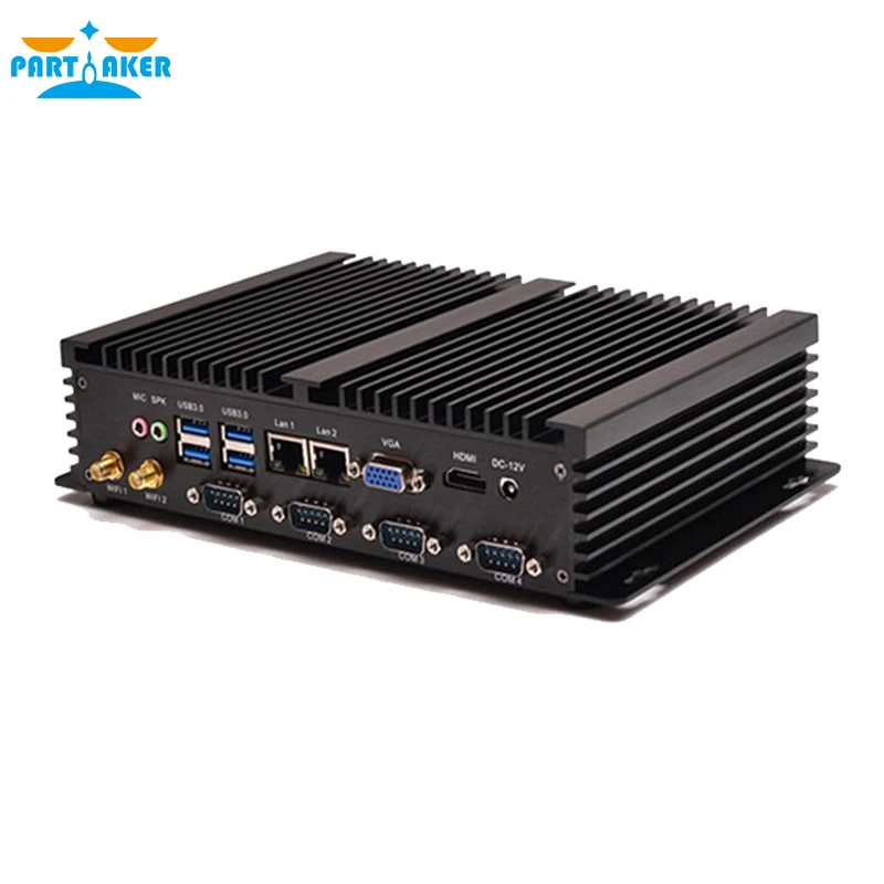 Dual Nics Intel Celeron 1037u 1.8Ghz CPU Fanless Mini PC Server with HDMI VGA 4 COM 300M WIFI