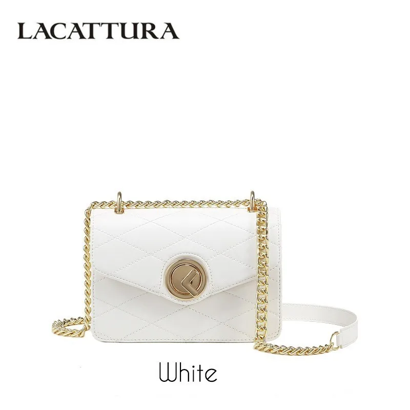 

LACATTURA Women Flap Chain HandBag New 2019 Small Shoulder Bags Designer bag Ladies Diamond Lattice Messenger Bags Crossbody