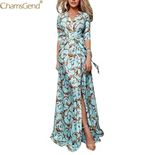 Винтажное облегающее длинное платье с принтом, женские вечерние платья, вечернее платье, женское Элегантное синее Макси платье с рукавом до локтя Jun
