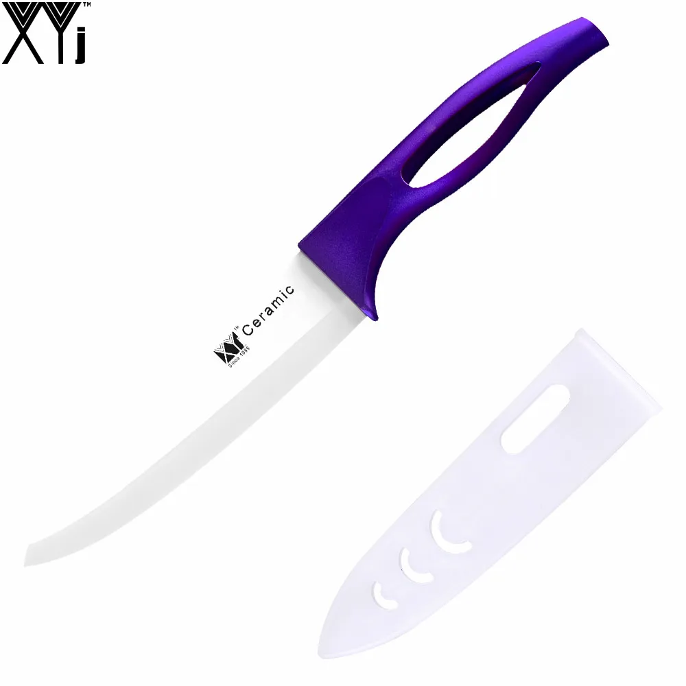 

XYJ Brand Slip Resistant Handle Kitchen Knife Fine Quality 6 Inch Chef Ceramic Knife White + Purple Kitchen Accessories Hot Sale