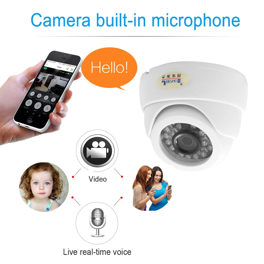 Ip Camera Wifi 1080p Surveillance Home Security Wireless CCTV Cameras TF Card Slot Infrared Audio Dome IPcam Onvif RTSP 4