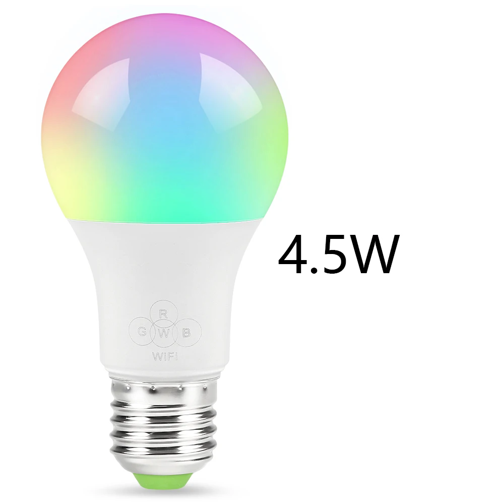 Новейший умный WiFi светильник, светодиодный светильник RGB 4,5 Вт/6,5 Вт, светильник с регулируемой яркостью, светильник с функцией пробуждения, совместимый с Alexa Google Assistant - Цвет: 4.5W