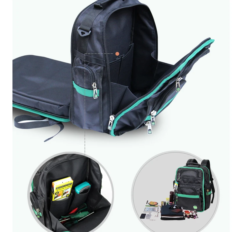 LAOA Backpack Tradesman Organizer Bag Shoulders Tool Eletricista Tool Bags Multifunction knapsack with Tools Storage