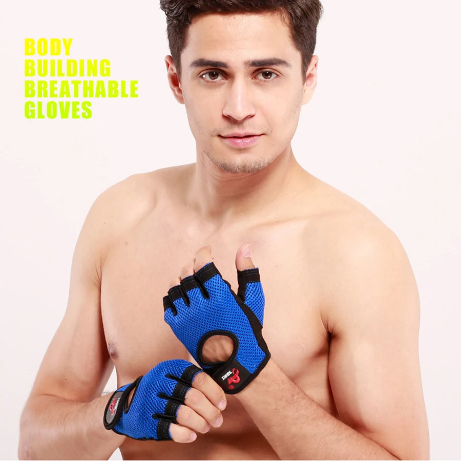 Unisex Anti-skid Training Sports Gloves Half Finger Breathable Weight Lifting Fitness Gloves Dumbbell Body Building Gym Gloves