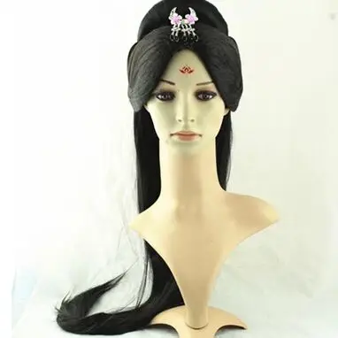 

long black cosplay hair straight long black hair chinese ancient hair han dynasty cosplay hair vintage princess cosplay