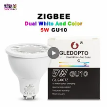 AC110-220V ZLL RGB+ CCT Точечный светильник двойной белый GU10 прожектор zigbee Светодиодная лампа мощностью 5 Вт с приложение smart phone контроллер работает с Amazon Echo