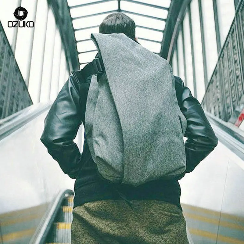 

OZUKO High Quality USB Design Backpack Men Minimalist Fashion Laptop Backpack Unisex Women Travel Bags School bag for girls boys