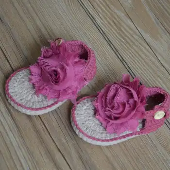 

Baby Shoes Summer Hand-woven Soft-soled Sandals Newborn 100 Days Banquet Full Moon Female Baby Wool Shoes Finished Products