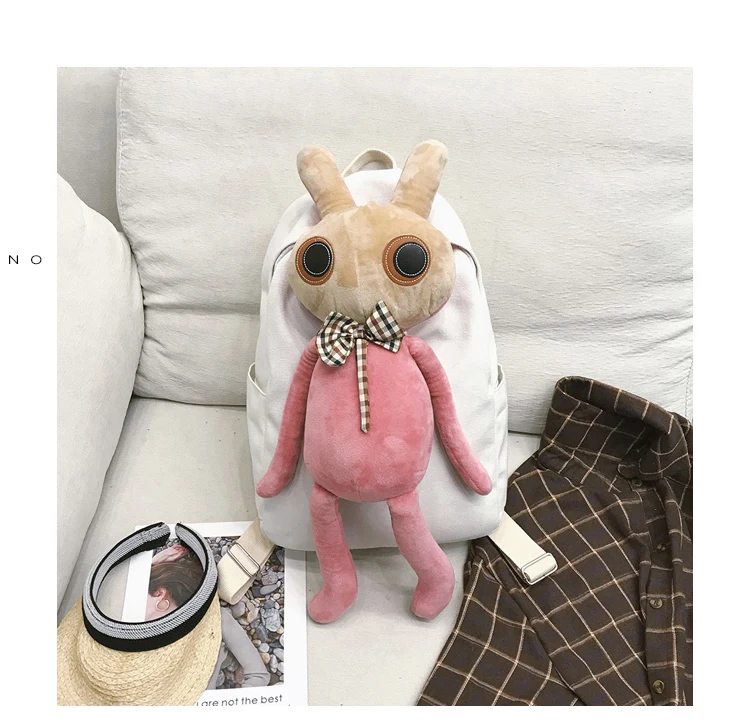 Menghuo Rabbit Canvas Backpack for Women Cute Funny Backpacks for Teenager Girls Lolita Bag Kawaii Backpack Mochilas femininas_34_11-1 (1)