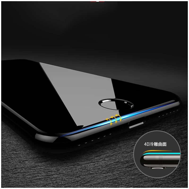 6D 9H твердость изогнутые края закаленное стекло для iPhone 7 6 6s 8 X Plus защита экрана|glass