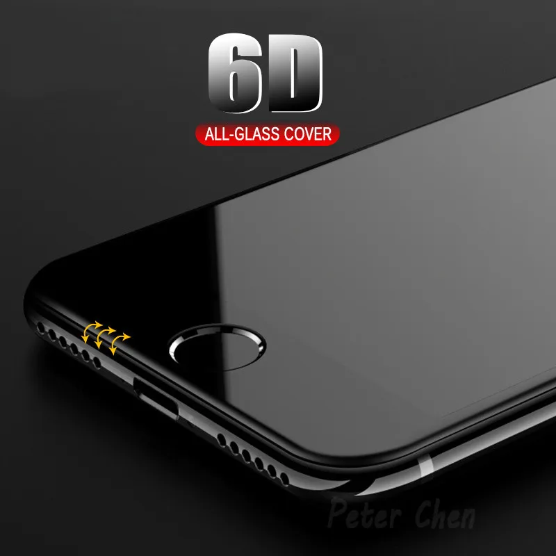 6D Screen Protector Protective Glass On For iPhone 6 6s 7 8 Plus Tempered X 10 XS Max XR Cover Film | Мобильные телефоны и