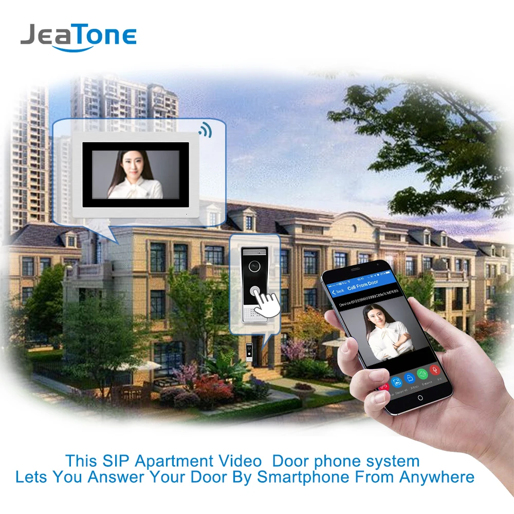 7 inch WIFI IP Video Door Phone Intercom Wired Door Bell Door Speaker Access Control System Touch Screen Motion Detection