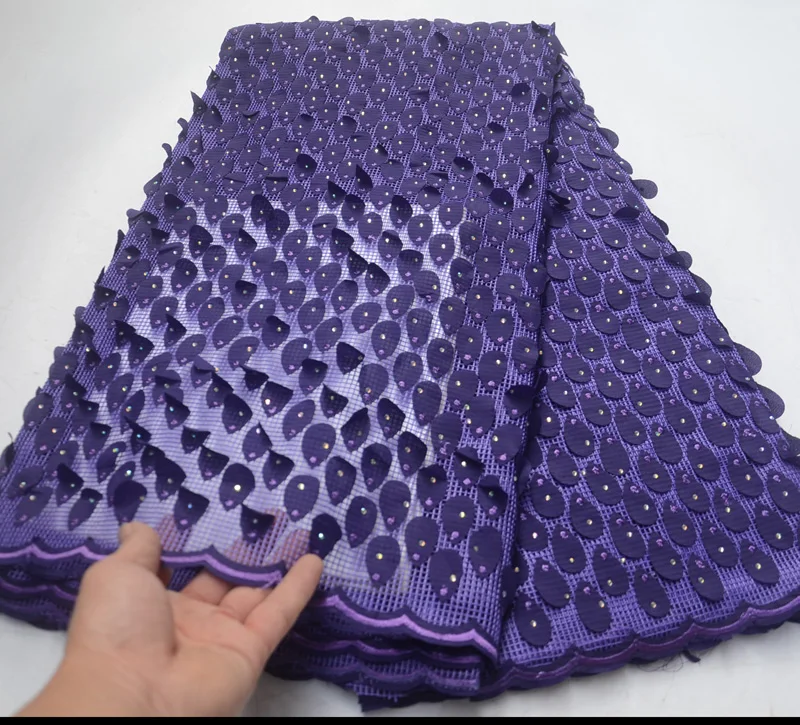 

(5yards/pc) high quality African tulle lace fabric French net lace with rhinestones 2019 newest for party dress FLP998