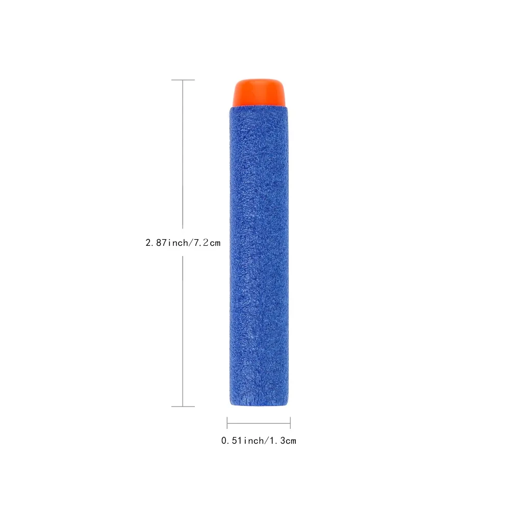 50pcs 8colors Soft Bullet Head Foam Bullets for Nerf N-strike Elite Series 7.2cm*1.3cm 6