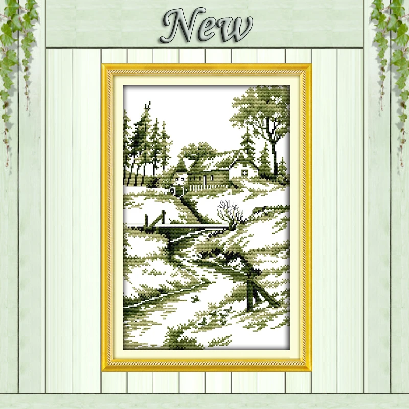 

Nostalgic landscape cabin wild Scenery,Counted printed on canvas DMC 14CT 11CT DIY Cross Stitch Needlework kits Embroidery Sets