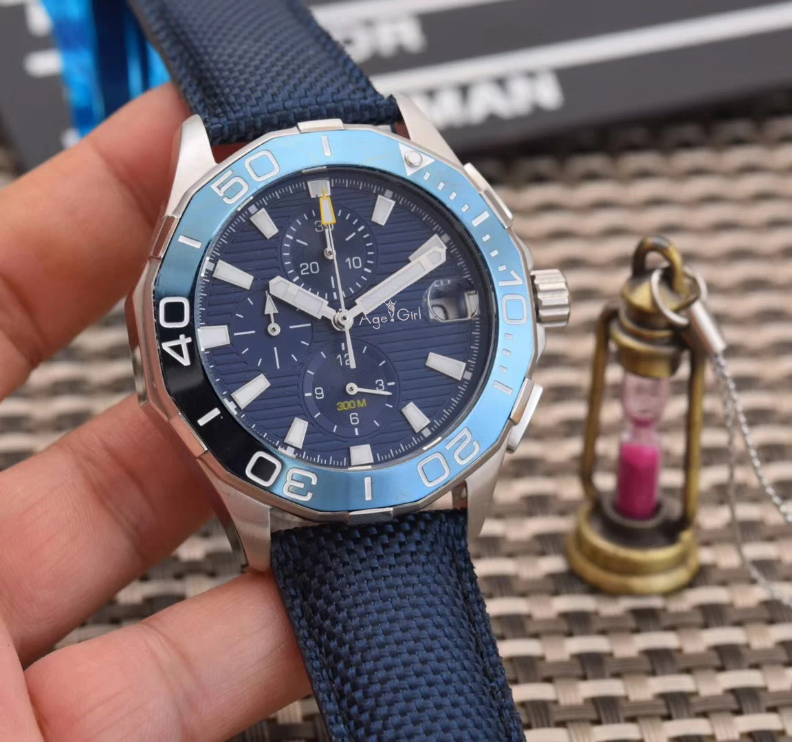 

Luxury Brand New Chronograph Men Watch Stopwatch Sapphire Crystal Japanese Watches Silver Blue Black Leather Sport Watches AAA+