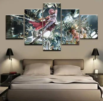 

Abstract Canvas Painting Wall Art Oil Poster 5 Panel Game Final Fantasy Modular Picture For Modern Living Room Home Decorative