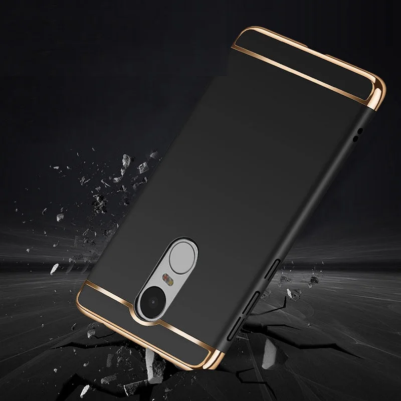 

360 Degree Full Body Protection Case For Xiaomi Redmi Note 3 4 4X 4A 3S Anti-knock Electroplate Matte Hard PC 3 in 1 Phone Case