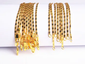

5PCS 24inch Yellow Gold Filled Necklaces Chain For Pendant With Lobster Clasps Wholesale Lots Findings