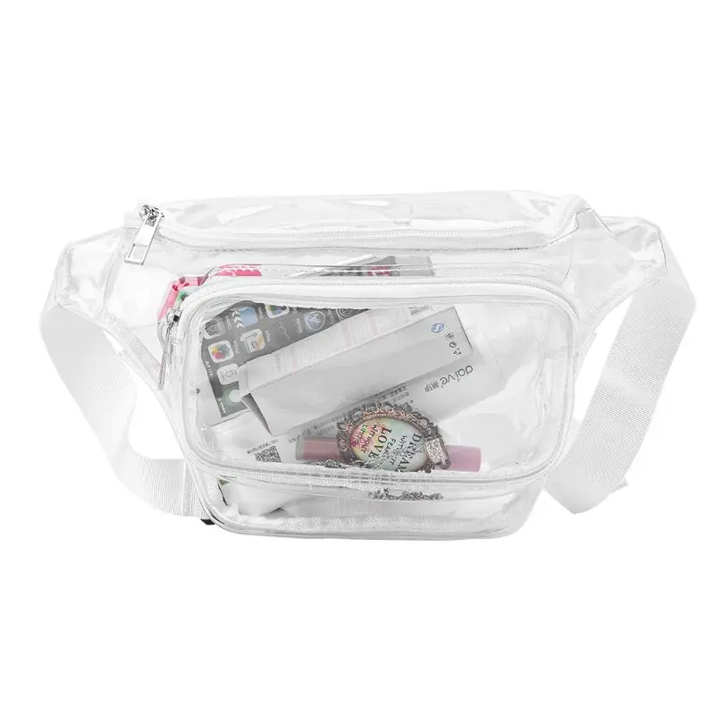 Прозрачный чехол для телефона из пвх кошелек для женщин поясная сумка нагрудный дорожный прозрачный кошелек для женщин девочек - Цвет: Белый