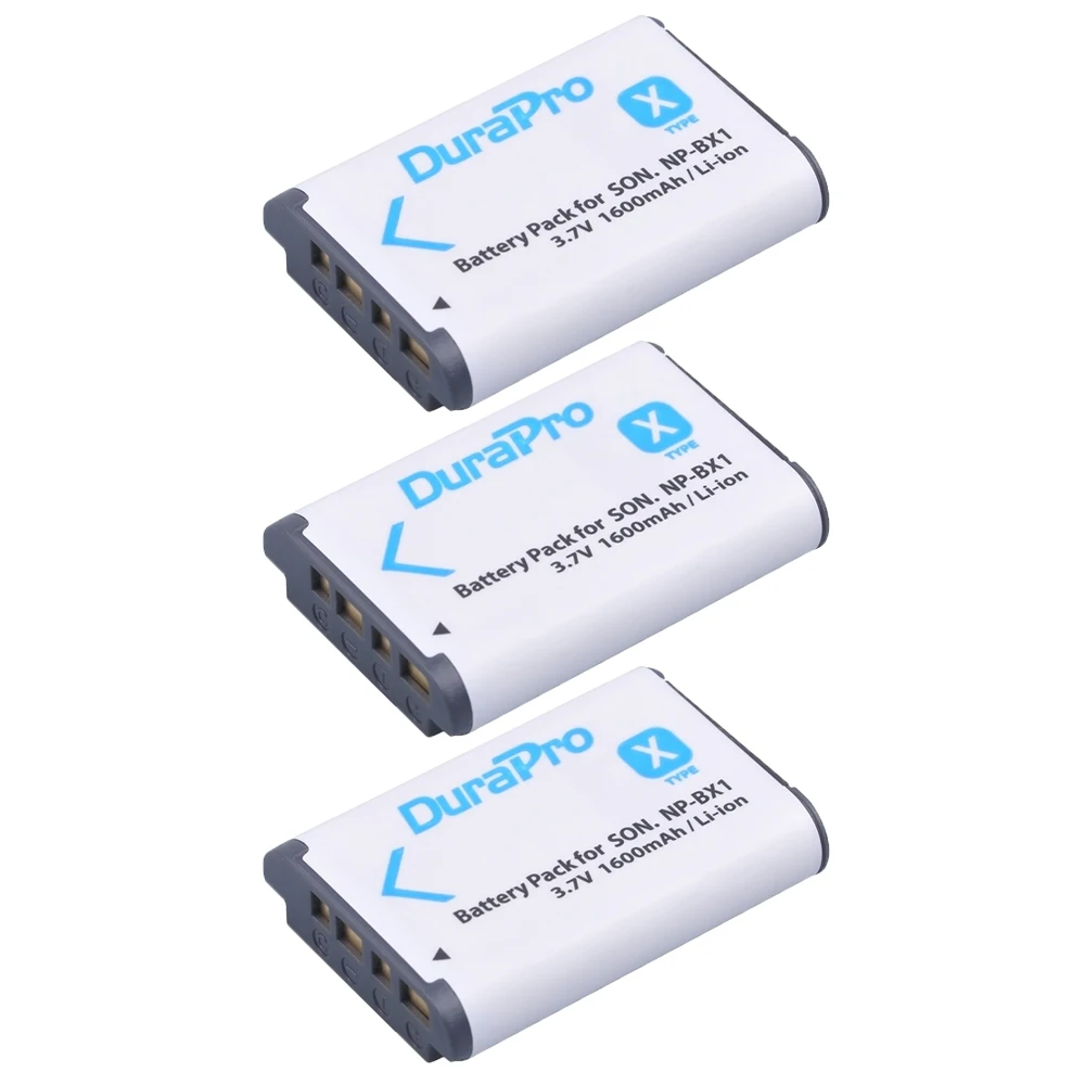

DuraPro 3Pcs NP-BX1 BX1 Battery for Sony DSC-RX100 DSC-WX500 IV RX10 II HX300 WX300 HDR-AS15 CX240E MV1 AS30V Cameras