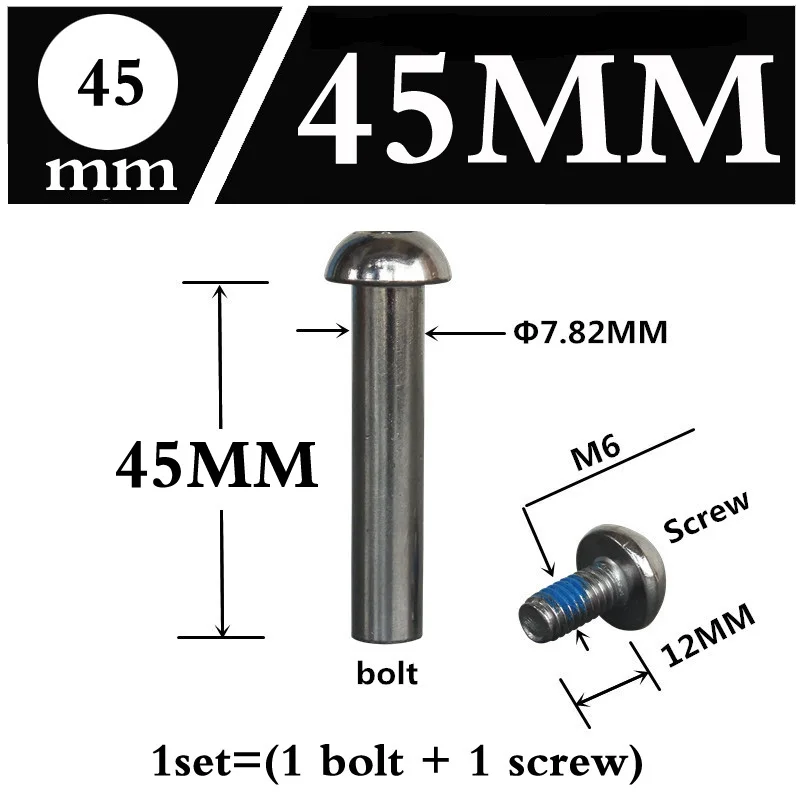 M6 и 8*29 31 33 39 42 45 50 54 57 78 мм скутеры роликовые коньки горный велосипед амортизаторы гайки и болты винты 1 комплект - Цвет: 45mm