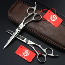 585#6," бренд фиолетовый дракон Высший сорт Парикмахерские ножницы JP 440C парикмахерские ножницы для резки Thinning ножницы для волос