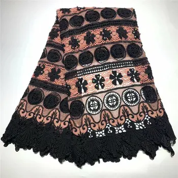 

2019 African Lace High Quality French Lace Fabric With beaded black Color African Lace Fabric For Nigerian Wedding Dress