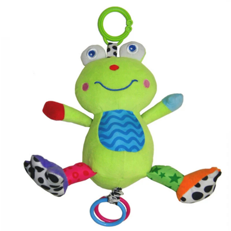 Music Baby Rattles Cartoon Frogs Toys Hanging Stroller Rattle