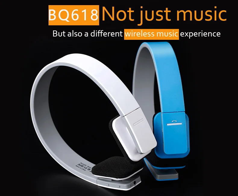 2016 New Cool BQ 618 Bluetooth Headset Wireless Headset Sports 4 1 Universal Stereo Headset PC
