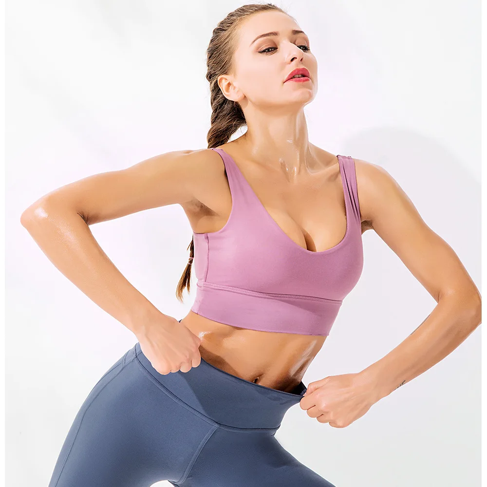 Ударопрочный спортивный бюстгальтер с мягкими чашечками для женщин фитнес-Тренировка Gymwear пуш-ап ударопрочный укороченный топ дышащая спортивная одежда сексуальные топы с вырезом на спине