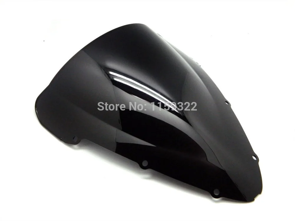 Clear Smoke Double Bubble ABS Plastic Injection Windscreen Windshield For 2001 2002 2003 2004 2005 2006 Honda CBR600 F4i Smoke 9sparts Black