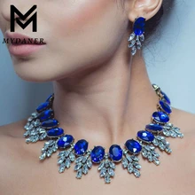 MYDANER новые роскошные Макси массивные Стразы нагрудник колье Femme хрустальные бусы ожерелье серьги аксессуары комплект ювелирных изделий