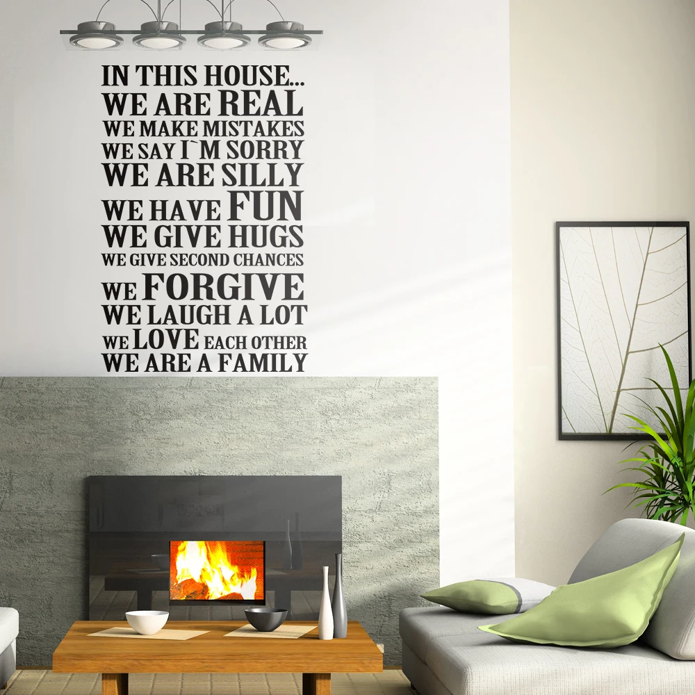 Aliexpress Buy In This House We Are Real We Love Each Other Family House Rules Quote Vinyl Wall Decal Sticker 22" x 33" S from Reliable wall decals
