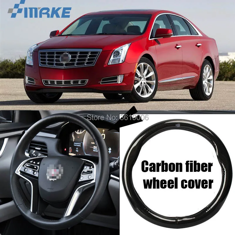 smRKE Car Accessories For Cadillac XTS Black Carbon Fiber Leather