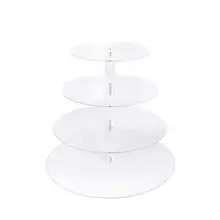 4 слоя Круглый акриловый торт дисплей для кексов подставка, лоток для дня рождения юбилея свадьбы(прозрачный
