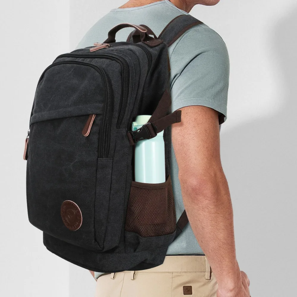 New Fashion Men's Backpack Vintage Canvas Bagpack School Bag Men's Travel Bags Large Capacity Travel Laptop Backpacks Mochila (2)