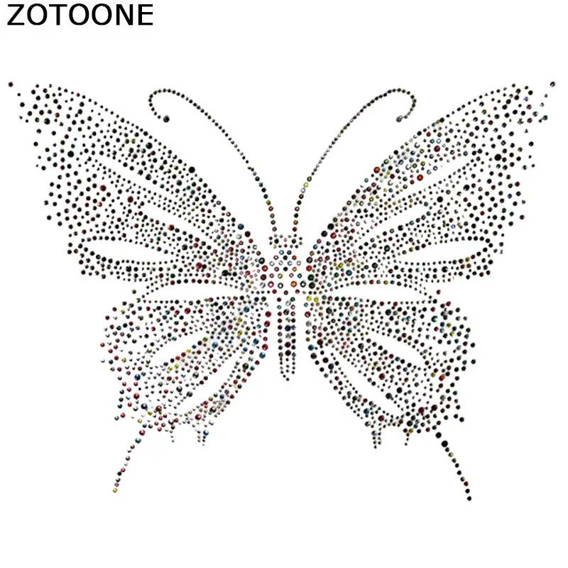 Суперъяркая блестящая аппликация ZOTOONE со стразами в виде бабочки для украшения