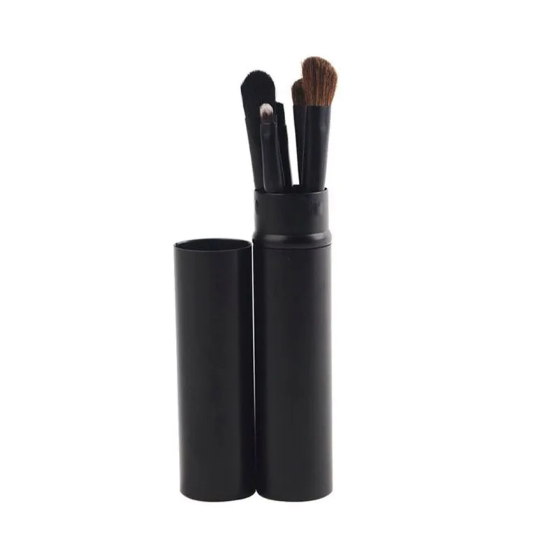 Professional Eye Cosmetics Makeup Tools Travel Makeup Brushes 5 Pcs with Cylindrical Tube Make Up Beauty Kit Set  (23)