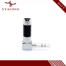 YYAUDIO CF-3.5L(R) родиевое покрытие 3,5 мм стерео разъем мужской углеродного волокна 90 градусов адаптер диаметр 7 мм