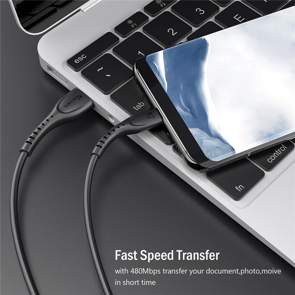 TIEGEM Micro USB Cable 1 m 2 m para Xiaomi Redmi Nota de carga rápida del teléfono móvil del Cable de datos de cargador USB para Samsung S7/S6/S4/S3